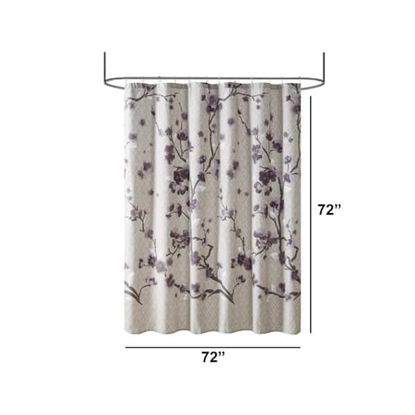 Watercolor Floral Shower Curtain 72x72 Inches – Hand-Painted Flower Print For Vintage Or Modern Bathrooms