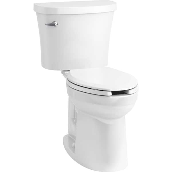 KOHLER Kingston 2-Piece 1.28 GPF Single Flush Elongated Toilet in White ...