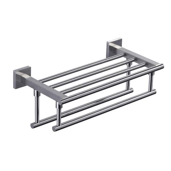 IVIGA 16 in. Stainless Steel Wall Mounted Bathroom Double Towel Bars in Brushed Nickel