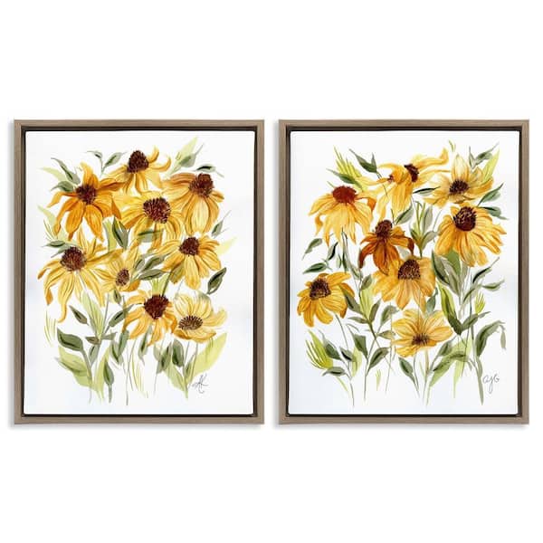 Yellow Rudbeckia Flower by Alexandria Gilbert Kincaid 2 Piece Floater Frame Nature Graphic Art Print 21 in. x 17 in.