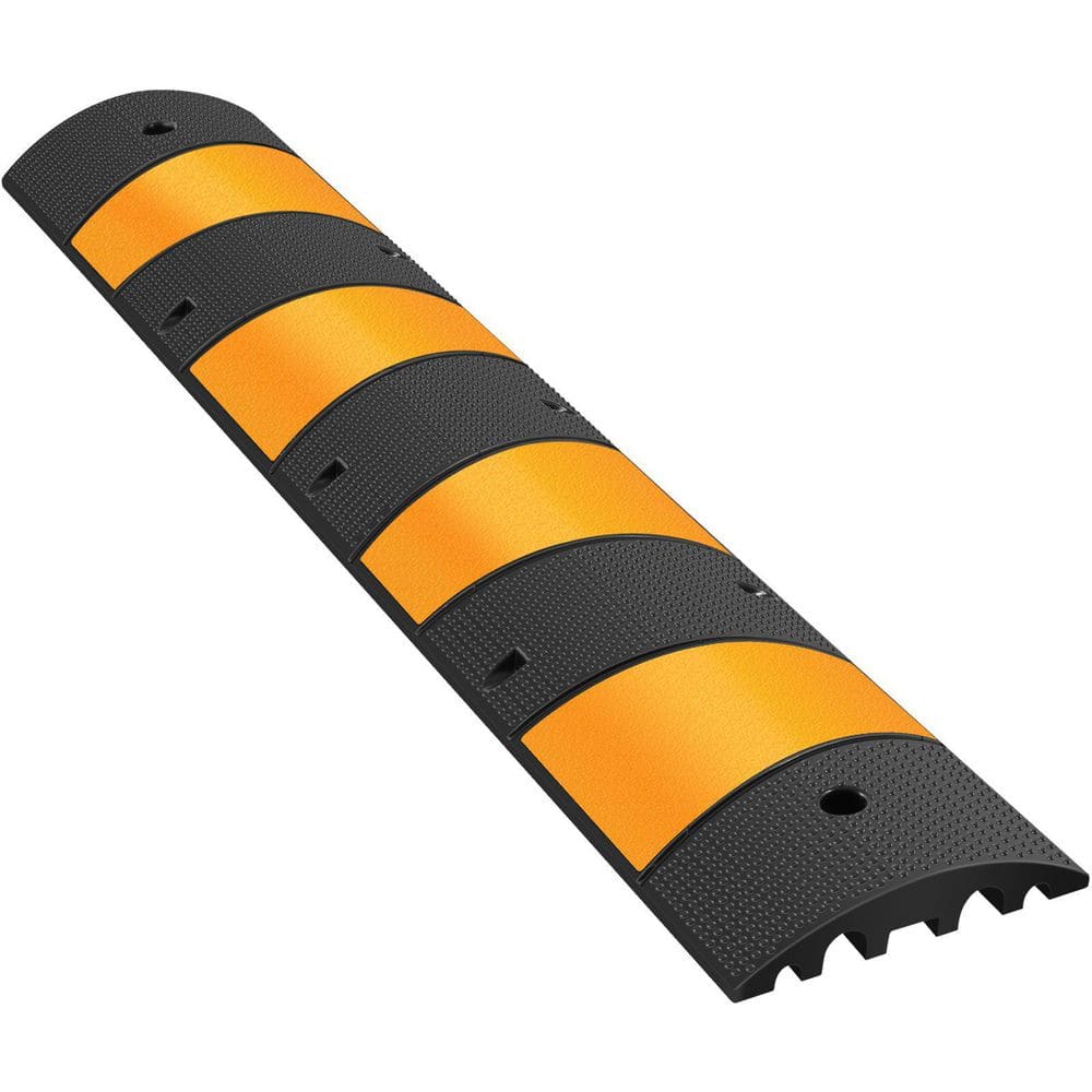 VEVOR 72.8 in. x 12.2 in. x 2.2 in. Cable Organizer 2-Channel Speed Bump 22,046 lbs. Load Cable Protector Ramp, 1-Pack