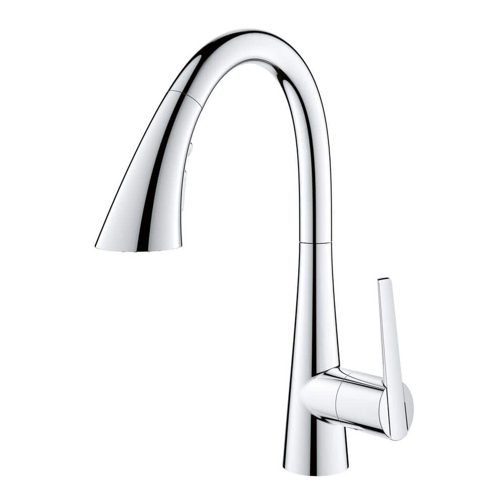 Chrome Modern Pull-Down Kitchen Faucet with Spray