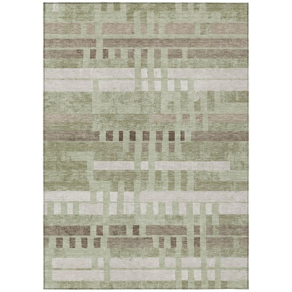 Chantille Machine Washable Indoor/Outdoor Abstract ACN2897 Celery 10 ft. x 14 ft. Area Rug