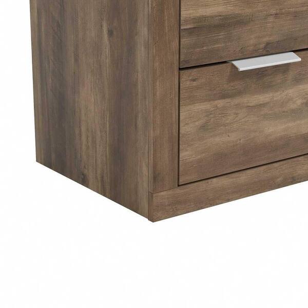 GALANO Harlowin 2-Drawer Knotty Oak Nightstand Sidetable