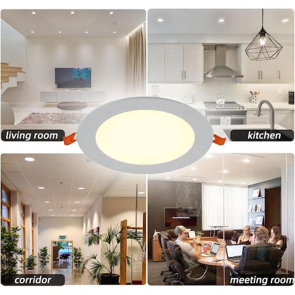 50X 6W LED Recessed Ceiling Panel Down Lights Bulb Slim Lamp Fixtures Warm White 