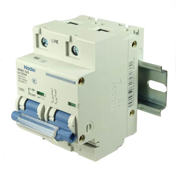 125 Amp, 2 Pole, 480-Volt AC, 60-Volt DC, Trip Curve C, Din Rail Mount, Miniature Circuit Breaker, 36 mm Width, UL1077