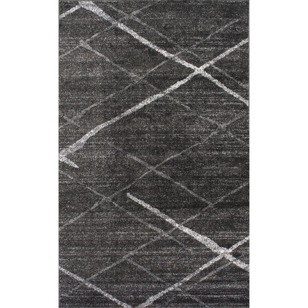 nuLOOM Thigpen Contemporary Stripes Dark Gray 2 ft. x 3 ft. Area Rug