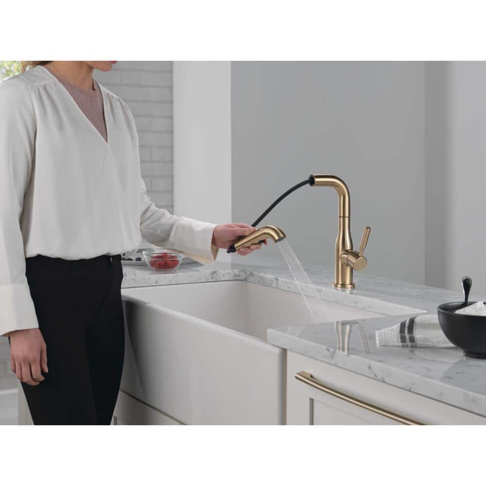 Champagne Bronze Single Handle Pull-Out Kitchen Faucet