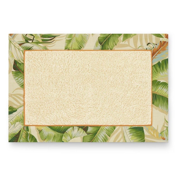 Tommy Bahama Palmiers Green Cotton 20 in. x 30 in. Rug