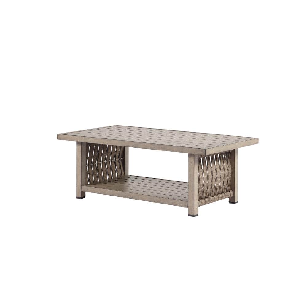 Brown Aluminum Outdoor Coffee Table with Storage Shelf price history on PriceWatchPro