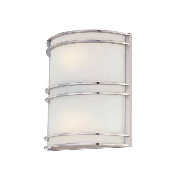 Illumine Designer 2-Light Polished Steel Fluorescent Sconce