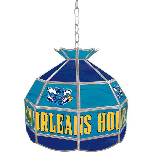 Trademark New Orleans Hornets NBA 16 in. Nickel Hanging Tiffany Style Lamp