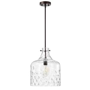 Daelan 12 in. 1-Light Indoor Matte Bronze Finish Pendant Light