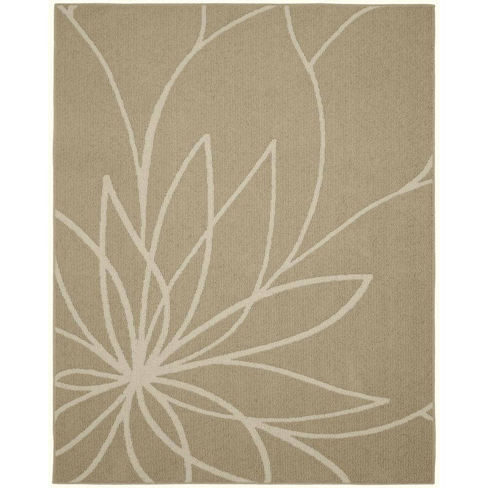 Ivory Floral Essence 8' x 10' Tufted Synthetic Area Rug
