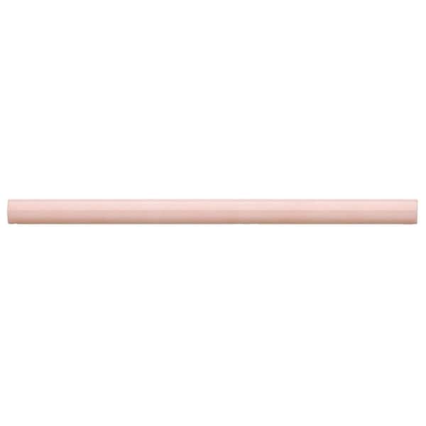 Cloe 0.5 in. x 8 in. Ceramic Jolly Miter Edge Backsplash Accessory Trim in Pink (1.67 sq. ft. /Case)