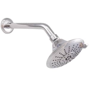 5-Spray Patterns with 1.8 GPM 5 in. Wall Mount Fixed Shower Head with 10 in. Shower Arm in Polished Chrome