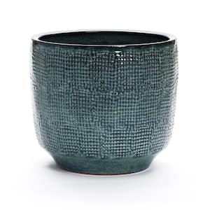 15.75 in. Gray Round Ceramic Planter