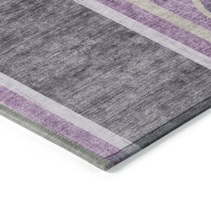 Chantille ACN532 Purple 8 ft. x 8 ft. Round Machine Washable Indoor/Outdoor Geometric Area Rug