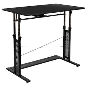 39.3 in. Rectangular Black Standing Desks with Adjustable Height
