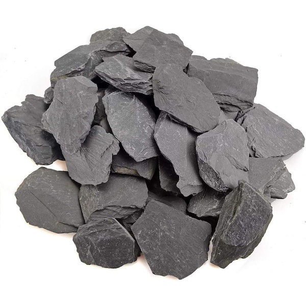 SenQWFa Natural Gray Slate Rocks PH Neutral Stone Perfect Rocks for Aquariums, Landscaping Decor, 10 lbs. Bag