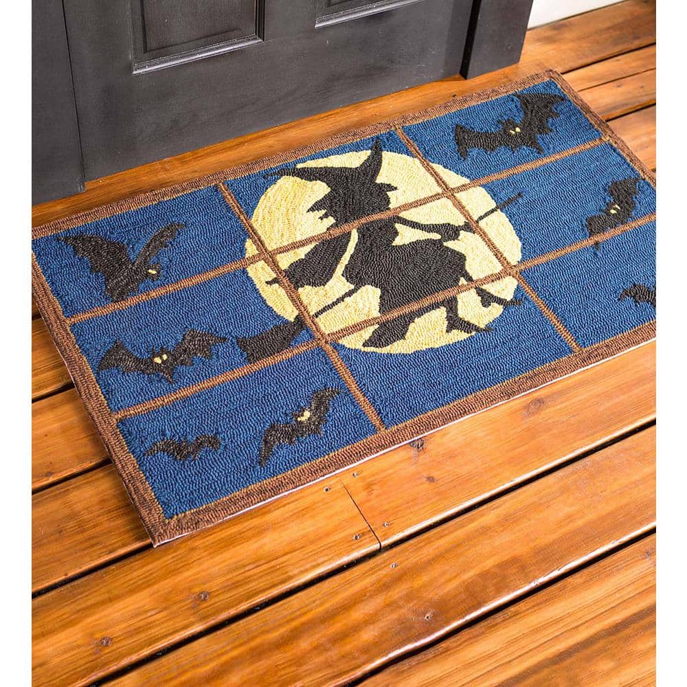 Evergreen 24 in. x 42 in. Polypropylene Halloween Flying Witch Door Mat 4OR163 The Home Depot
