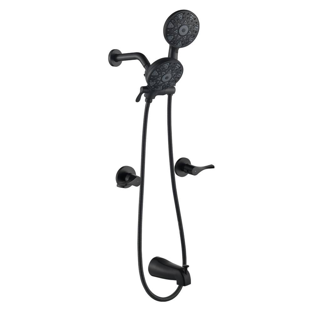 Double Handle 6-Spray Tub and Shower Faucet with Handheld Shower 2.2 GPM High Pressure in. Matte Black Valve Included price history on PriceWatchPro