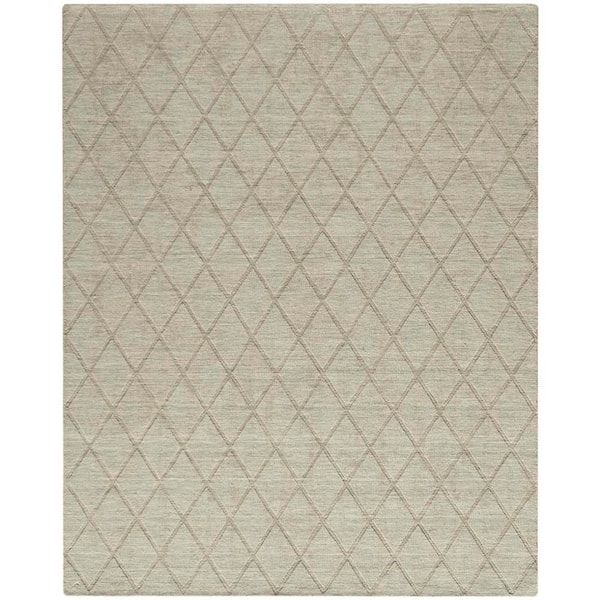 Wool Haven Sage 8 ft. x 10 ft. Diamond Contemporary Area Rug