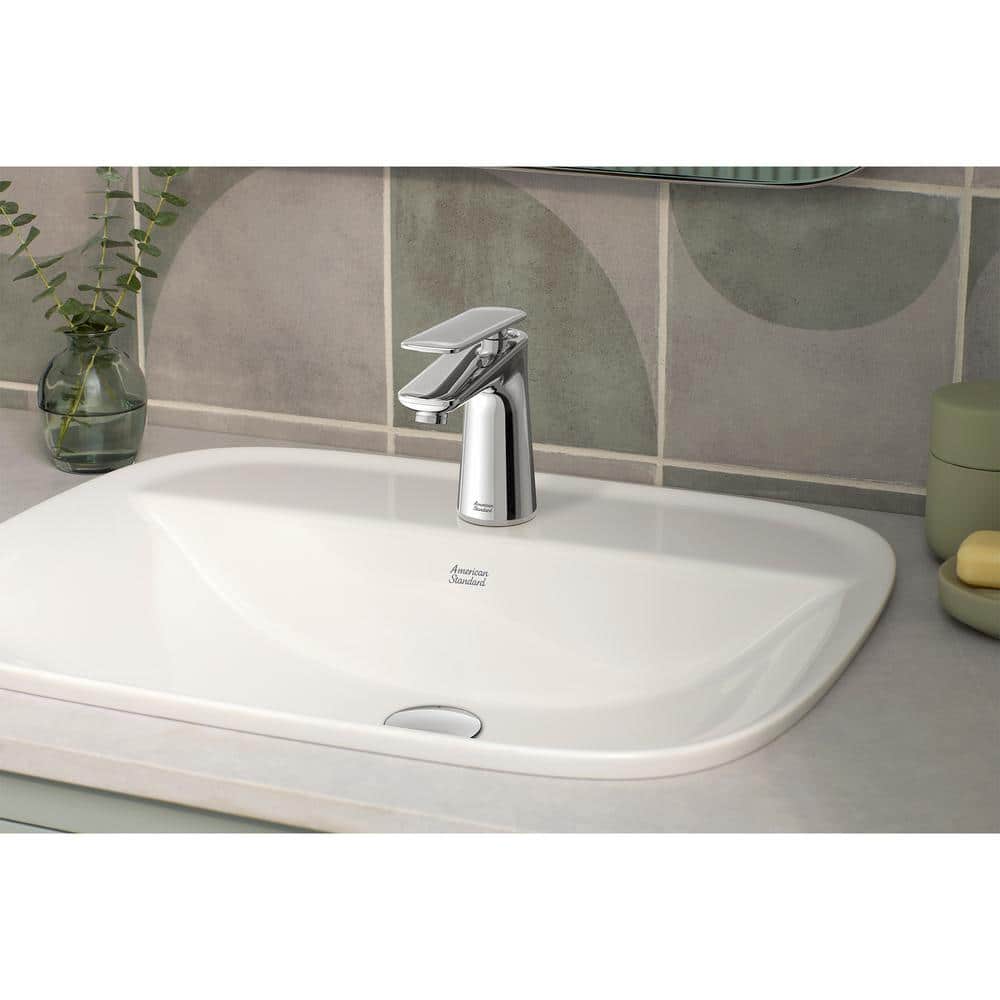 Chrome Petite Single-Handle Bathroom Faucet with Drain Assembly