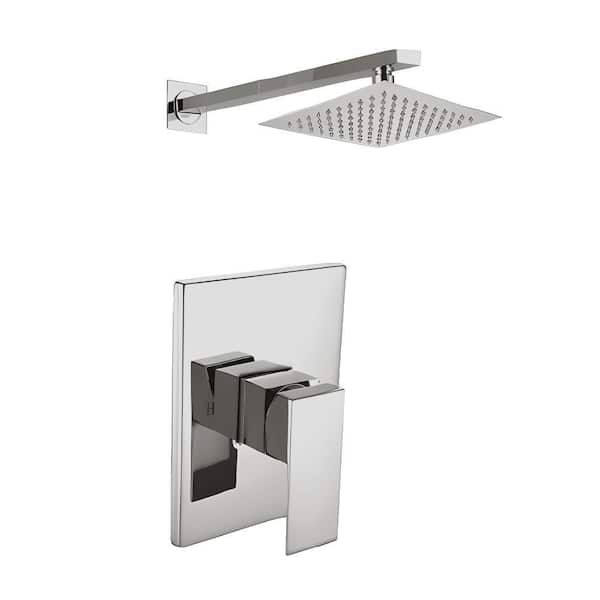 HOMLUX Single-Handle 1-Spray Shower Faucet with 1.5 GPM in Brushed Nickel Valve Included