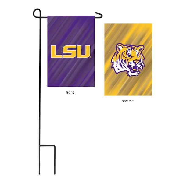 1 ft. x 1-1/2 ft. Louisiana State University 2-Sided Garden Flag with 3-2/3 ft. Metal Flagpole