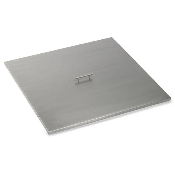 American Fire Glass 36 in. Square Stainless Steel Cover for Drop-In Fire Pit Pan