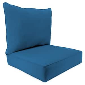 Sunbrella 24" x 24" Canvas Regatta Blue Solid Rectangular Outdoor Deep Seating Chair Seat and Back Cushion Set