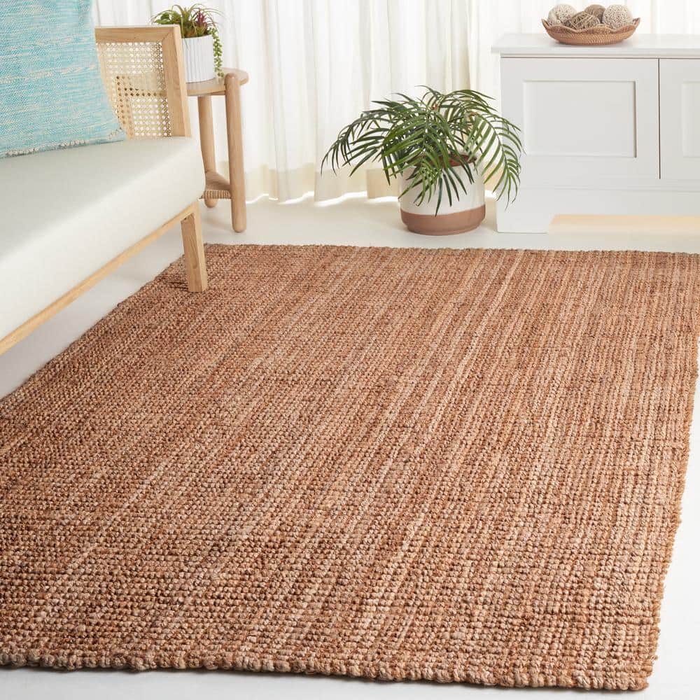Handwoven Natural Jute Rectangular Area Rug, 5' x 8'