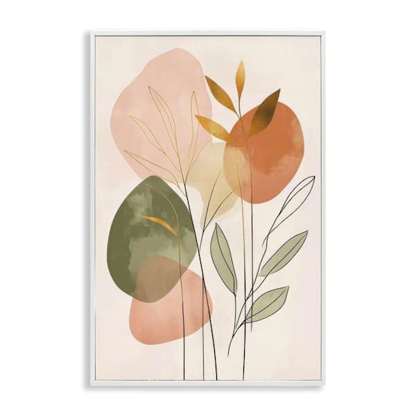 Soft Organic Shape Botanicals by LSR Design Studio White Framed Nature Giclee Art Print 18 in. x 12 in.