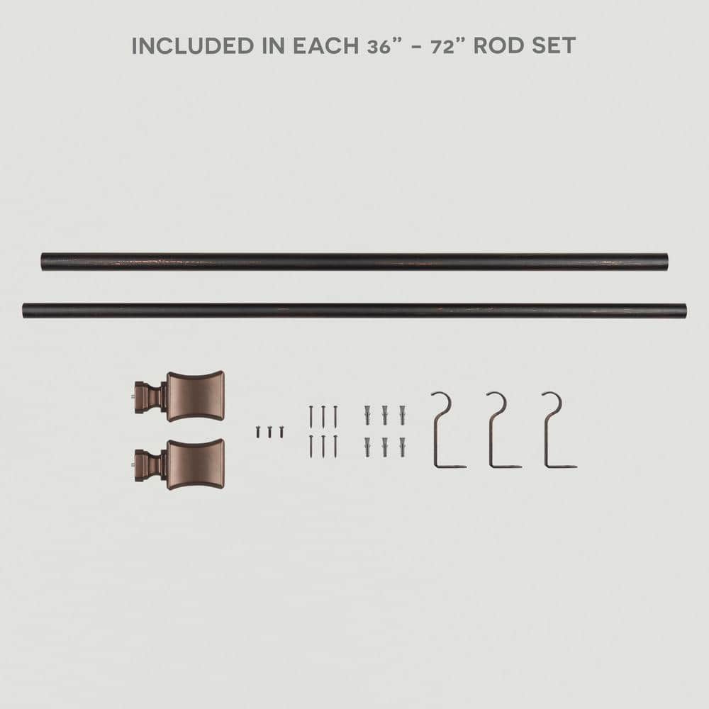 Amalgamated Textiles Exclusive Home Loran 1" Window Curtain Rod and Finial Set, Adjustable