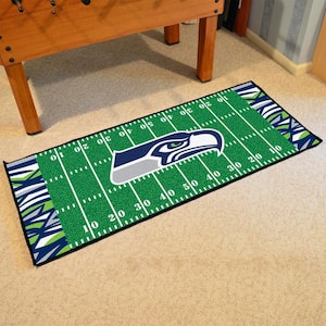 Seattle Seahawks Football Patterned XFIT Design 2.5 ft. x 6 ft. Field Runner Area Rug