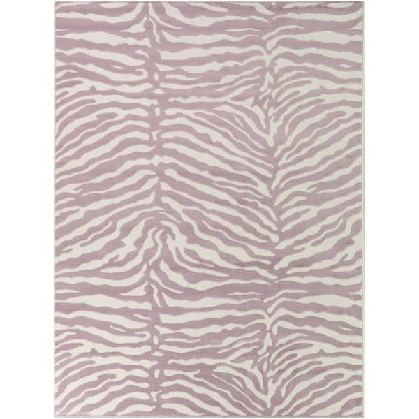 Tayali Lilac 7 ft. 10 in. x 10 ft. Animal Print Area Rug