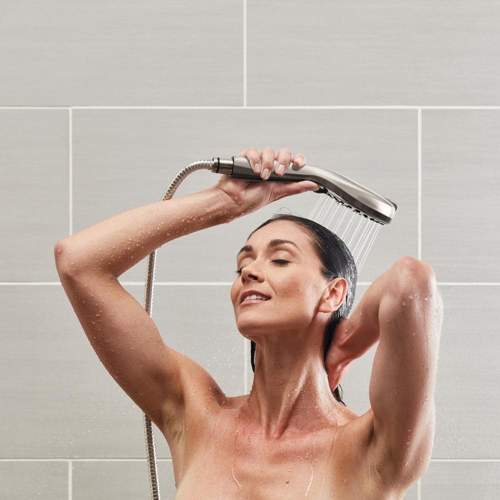 Brushed Nickel Handheld Wall Mounted Shower Head with 7-Spray Settings