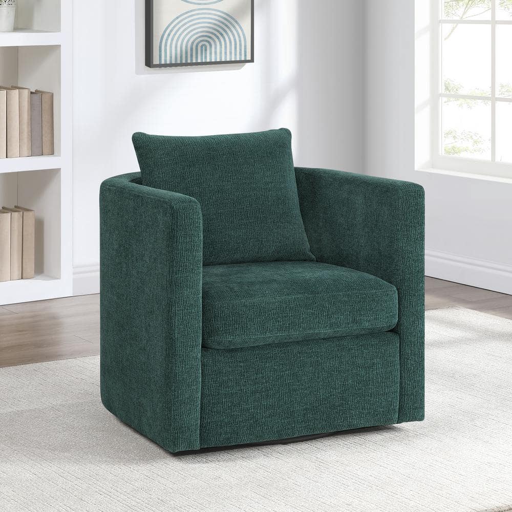 Sheldon Peacock Fabric Barrel Chair with Swivel