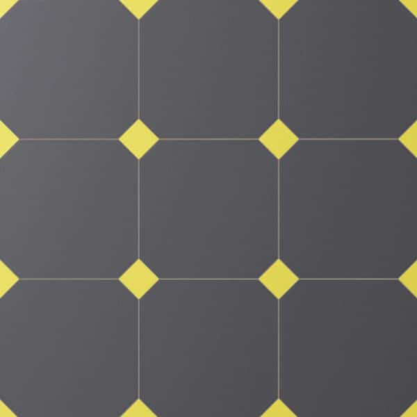 Vaudeville Octagon Antracita with Taco Lima 8 in. x 8 in. Porcelain Floor and Wall Tile (11.25 sq. ft. /Case)
