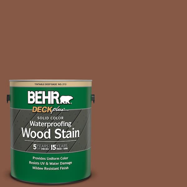 BEHR DECKplus 1 gal. #SC-142 Cappuccino Solid Color Waterproofing Exterior Wood Stain