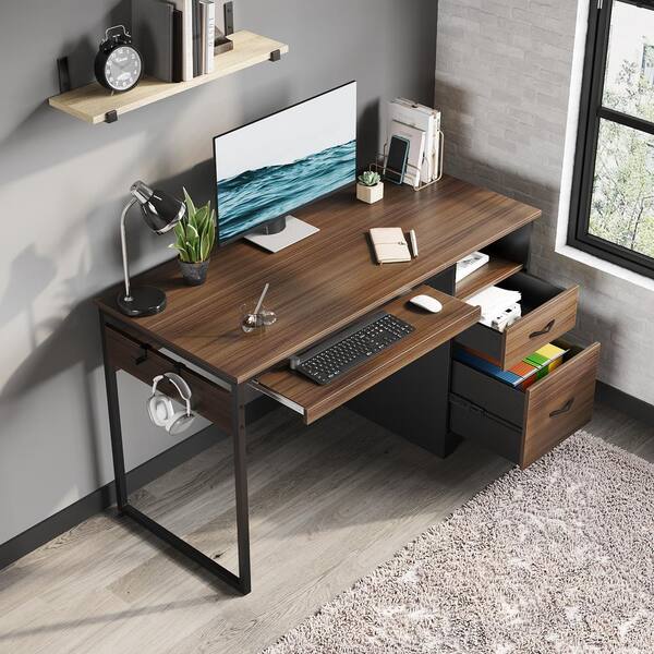 thumbnail image 2 of Edx 32-Inch 2-Drawer Computer Desk – Gaming Table With Storage & Hook, Home Office 2 of 5