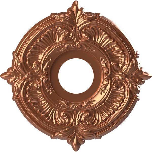 Ekena Millwork 13" O.D. x 3-1/2" I.D. x 3/4" P Attica Thermoformed PVC Ceiling Medallion (Fits Canopies up to 5") in Bright Coat Copper