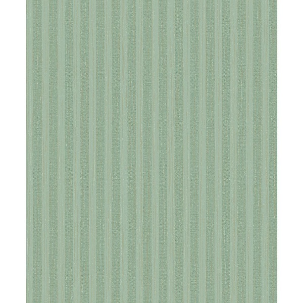 Brewster Brodie Green Stripe Green Wallpaper Sample