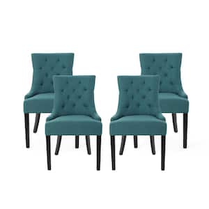 Hayden Dark Teal Upholstered Dining Chairs (Set of 4)