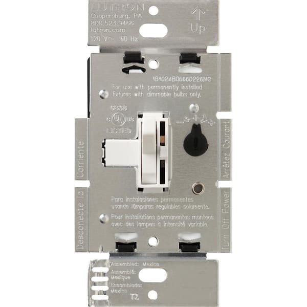 Lutron Toggler Dimmer Switch for Magnetic Low-Voltage, 600-Watt/Single-Pole, White (AYLV-600P-WH)
