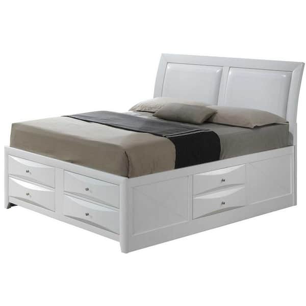 AndMakers Marilla White Queen Panel Beds