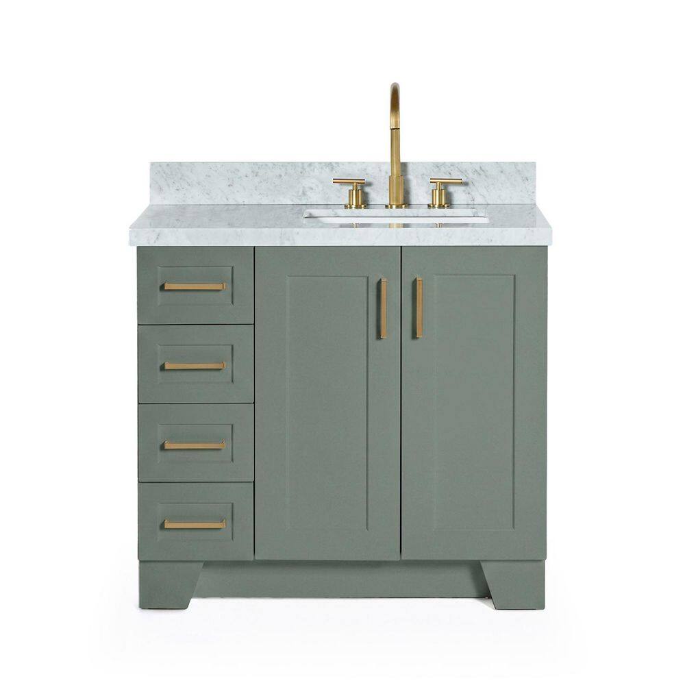 Taylor 36 in. Single Sink Freestanding Bath Vanity in Vintage Sage Green with Carrara White Marble Top price history on PriceWatchPro