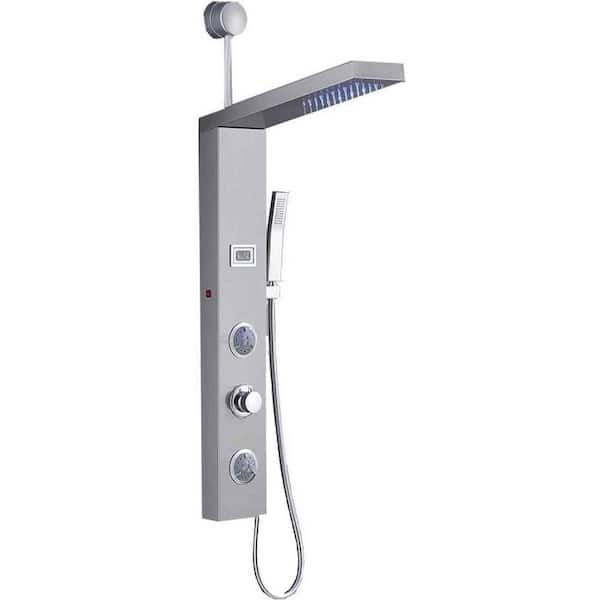 Unbranded Roxy 8.5 in. W 3 Jet Shower Tower in Silver 16GS-36263