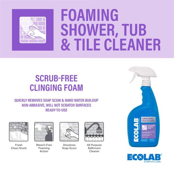 ECOLAB 32 fl. oz. Foaming Shower, Tub and Tile Cleaner 7700442 - The Home  Depot